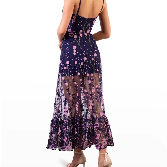Vanessa Floral Embroidered Sleeveless Gown - Picture 2 of 2